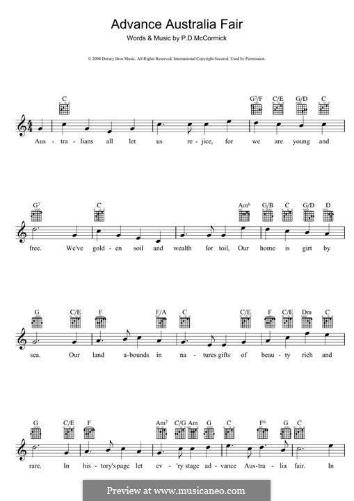 Advance Australia Fair (Australian National Anthem): Для клавишного инструмента by Peter McCormick