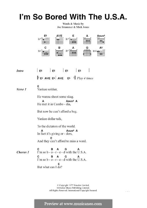I'm So Bored with the U.S.A. (The Clash): Для гитары by Joe Strummer, Mick Jones