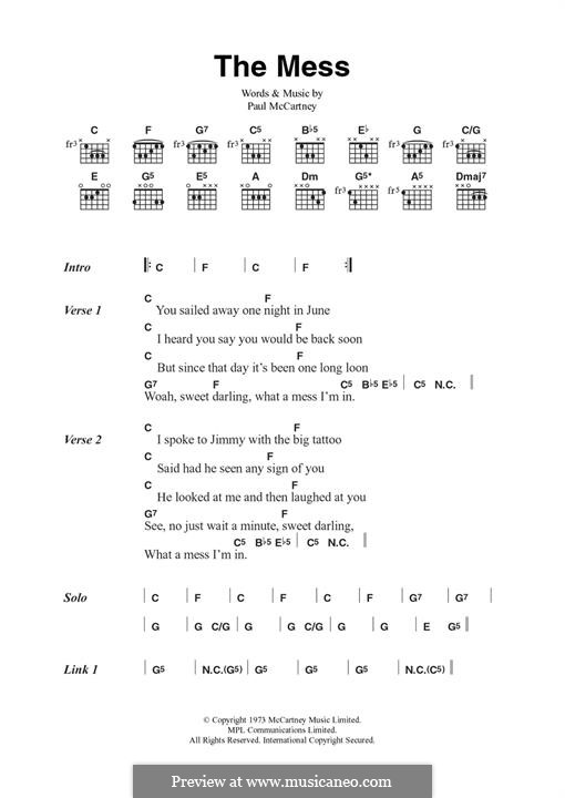 The Mess (Wings): Для гитары by Paul McCartney