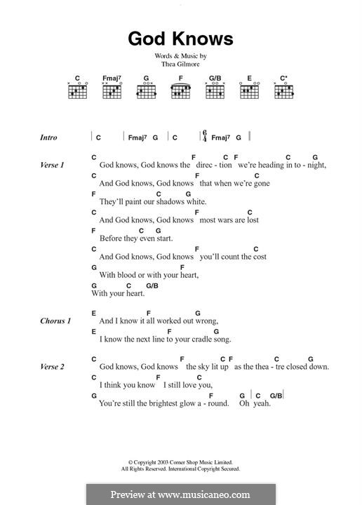 God Knows: Для гитары by Thea Gilmore