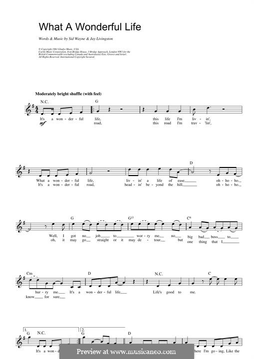 What a Wonderful Life (Elvis Presley): Для клавишного инструмента by Jerry Livingston, Sid Wayne