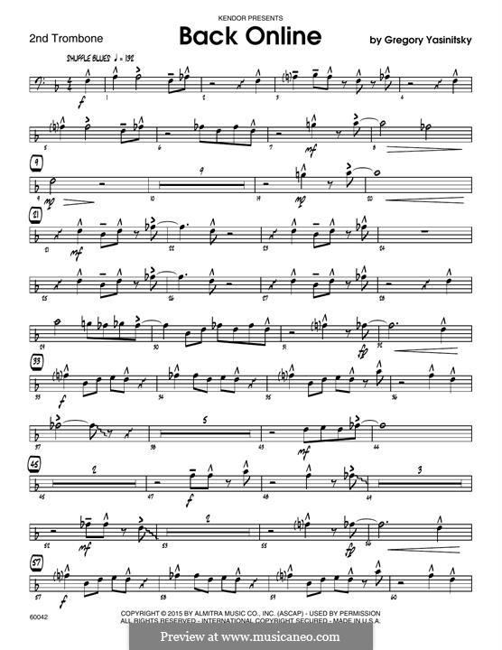 Back Online: 2nd Trombone part by Gregory Yasinitsky