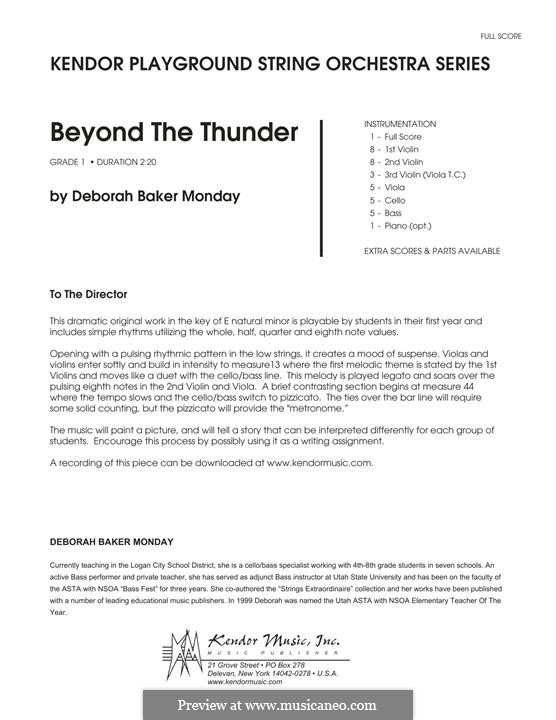 Beyond the Thunder: Партитура by Deborah Baker Monday