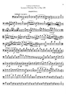 Леонора. Увертюра No.1, Op.138: Партии первого и второго фаготов by Людвиг ван Бетховен