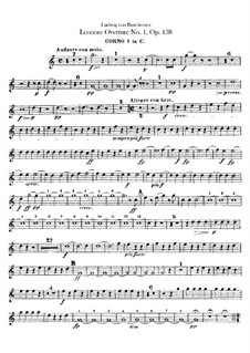 Леонора. Увертюра No.1, Op.138: Партии валторн by Людвиг ван Бетховен