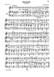 Романсы и песни, Op.14: No.8 Sehnsucht (Longing) by Иоганнес Брамс