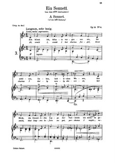 Романсы и песни, Op.14: No.4 A Sonnet by Иоганнес Брамс