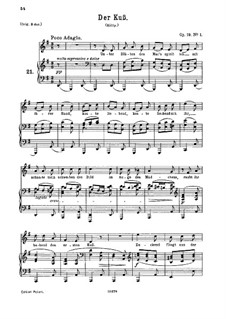 Пять поэм, Op.19: No.1 Поцелуй by Иоганнес Брамс