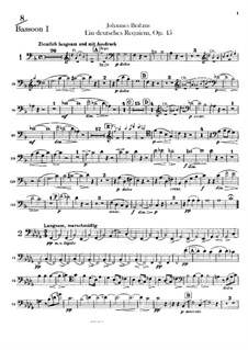 Немецкий реквием, Op.45: Партии фаготов и контрафагота by Иоганнес Брамс