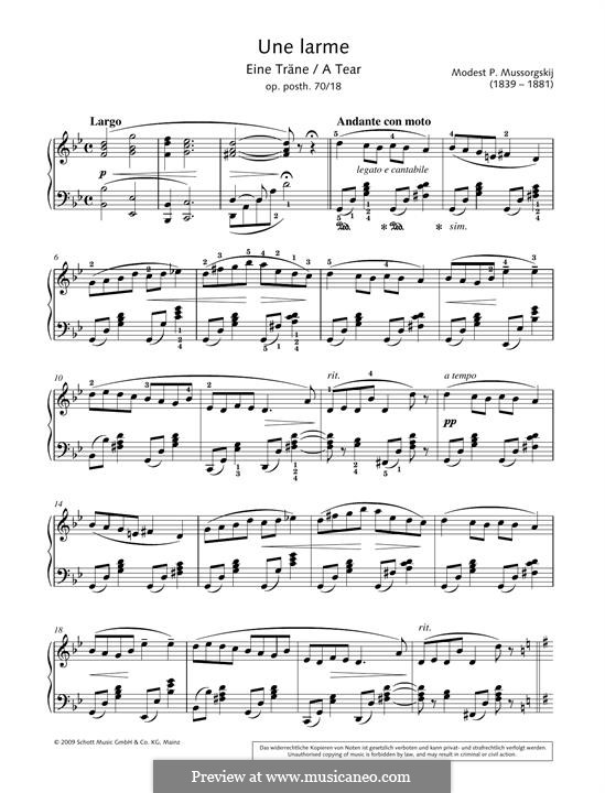 Слеза: Для фортепиано by Модест Мусоргский