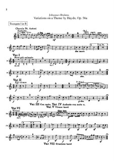 Вариации на тему Гайдна, Op.56a: Партии труб by Иоганнес Брамс