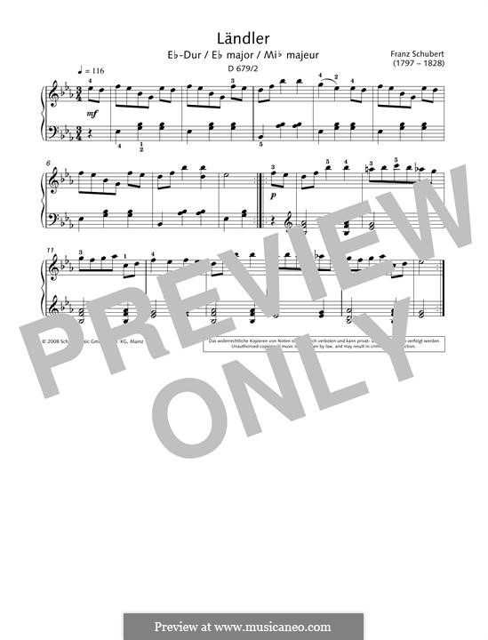 Ländler in E-flat major, D.679 No.2: Ländler in E-flat major by Франц Шуберт