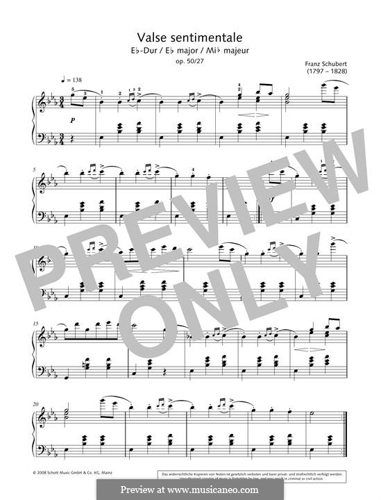 Тридцать четыре сентиментальных вальса, D.779 Op.50: Waltz No.7 by Франц Шуберт