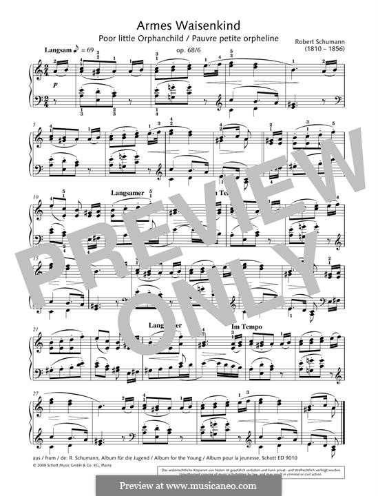 Р. Шуман: No.6 Бедный сиротка (Альбом для юношества, Op.68) на MusicaNeo