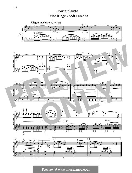 No.16 Douce Plainte (Lamentation): Для фортепиано by Иоганн Фридрих Бургмюллер