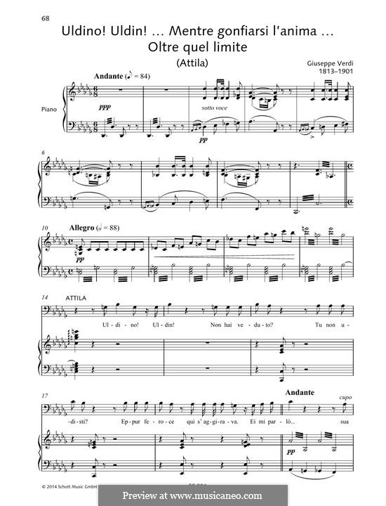 Атилла: Uldino! Uldin!... Mentre gonfiarsi l'anima... Oltre quel limite by Джузеппе Верди