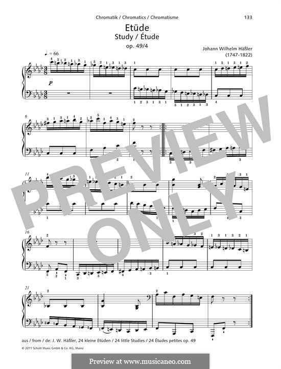 Двадцать четыре маленьких этюда, Op.49: No.4 Study by Иоганн Вильгельм Хесслер