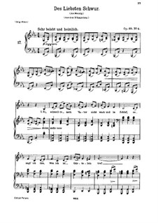 Девять песен и романсов, Op.69: No.4 Клятва любимой by Иоганнес Брамс