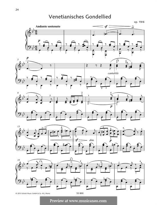 Шесть песен, Op.19a: No.6 Andante Sostenuto by Феликс Мендельсон-Бартольди