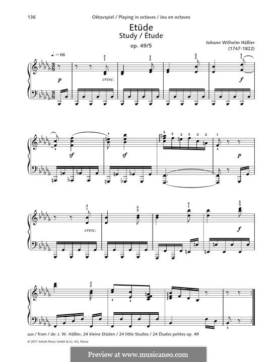 Двадцать четыре маленьких этюда, Op.49: No.5 Study by Иоганн Вильгельм Хесслер