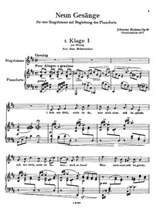Девять песен и романсов, Op.69: Сборник by Иоганнес Брамс