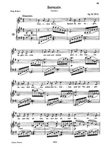 Четыре песни, Op.70: No.3 Серенада by Иоганнес Брамс