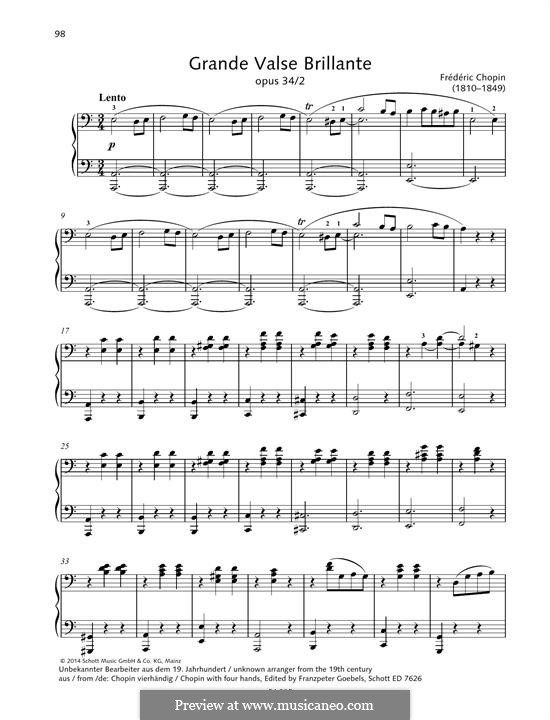 Большой блестящий вальс ми-бемоль мажор, Op.18: Для фортепиано by Фредерик Шопен