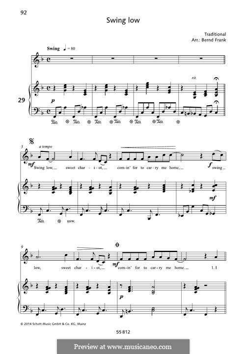 Swing Low, Sweet Chariot: Для голоса и фортепиано by folklore