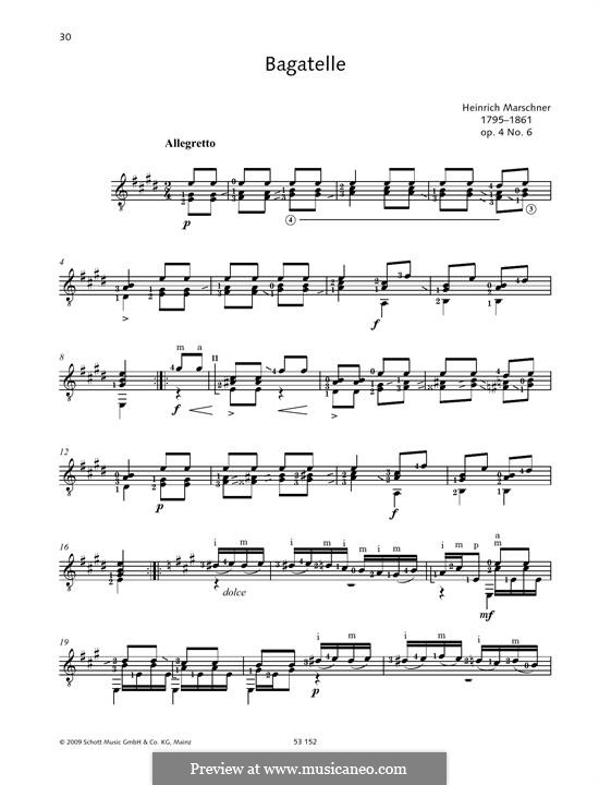 Двенадцать багателей, Op.4: Bagatelle No.6 by Генрих Маршнер