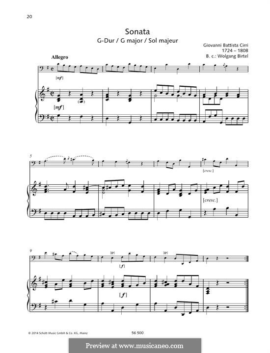 Sonata in G Major: Sonata in G Major by Джованни Баттиста Чирри