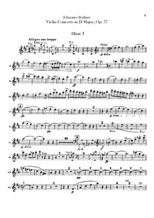 Концерт для скрипки с оркестром ре мажор, Op.77: Партии гобоев by Иоганнес Брамс