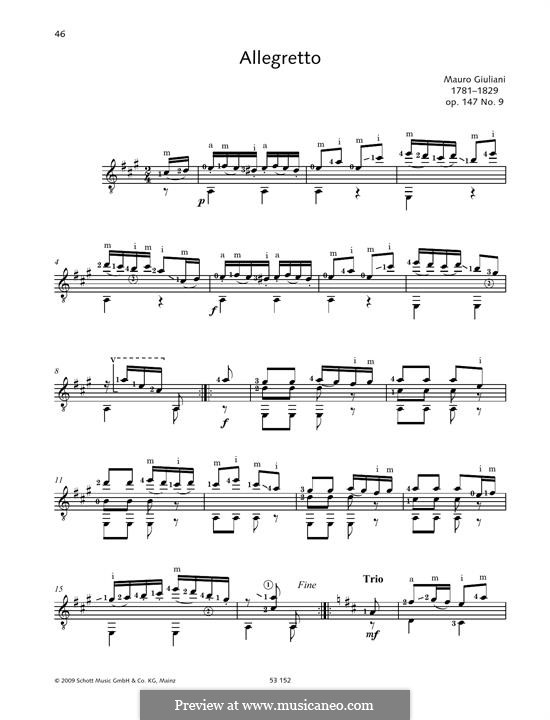 Allegretto, Op.147 No.9: Allegretto by Мауро Джулиани