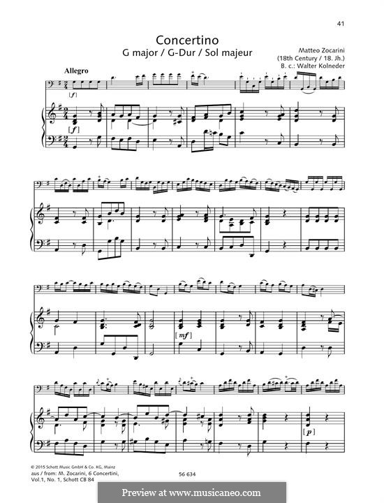 Concertino in G major: Concertino in G major by Matteo Zocarini