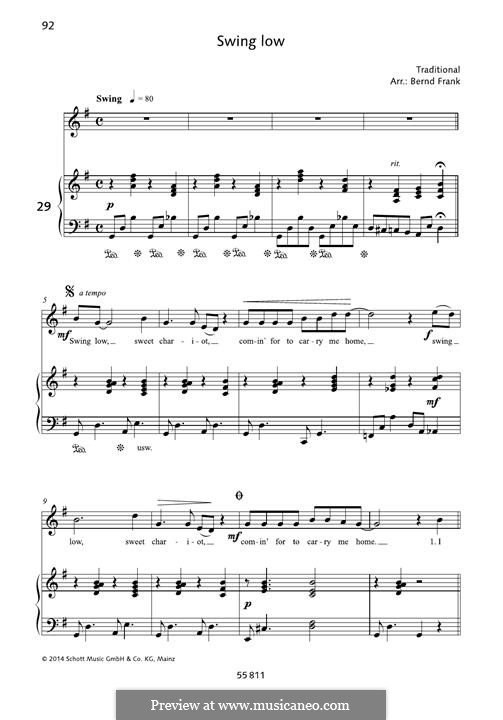 Swing Low, Sweet Chariot: Для голоса и фортепиано by folklore