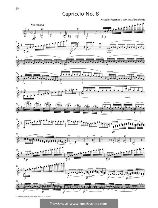 Двадцать четыре каприса, Op.1: Caprice No.8 by Никколо Паганини