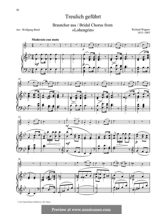 Bridal Chorus (Printable Scores): For any instrument and piano by Рихард Вагнер