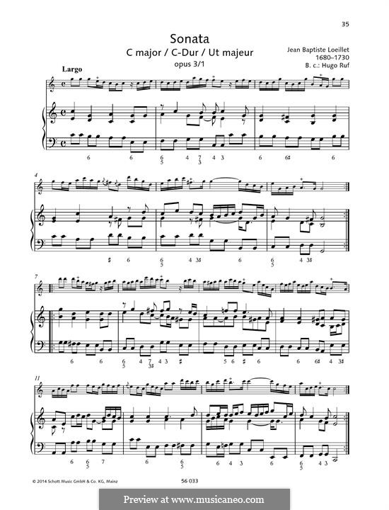 Sonata in C Major: Соната соль мажор by Жан-Батист Лойе