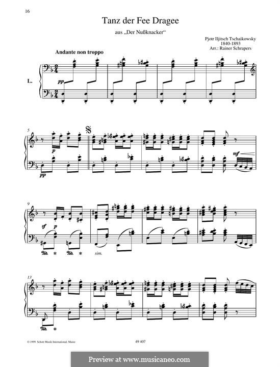 No.3 Танец феи Драже, для фортепиано: Для одного исполнителя by Петр Чайковский