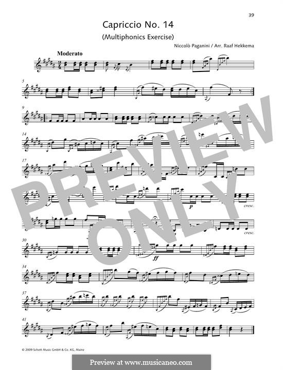 Двадцать четыре каприса, Op.1: Caprice No.14 by Никколо Паганини