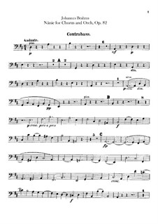 Nänie, Op.82: Партия контрабаса by Иоганнес Брамс