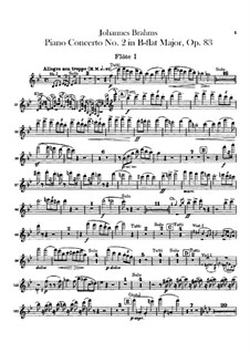 Концерт для фортепиано с оркестром No.2 си-бемоль мажор, Op.83: Партии флейт by Иоганнес Брамс