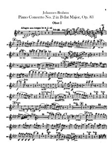 Концерт для фортепиано с оркестром No.2 си-бемоль мажор, Op.83: Партии гобоев by Иоганнес Брамс