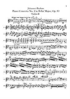 Концерт для фортепиано с оркестром No.2 си-бемоль мажор, Op.83: Партия второй скрипки by Иоганнес Брамс