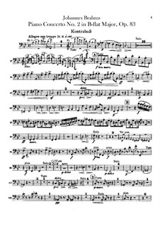 Концерт для фортепиано с оркестром No.2 си-бемоль мажор, Op.83: Партия контрабаса by Иоганнес Брамс