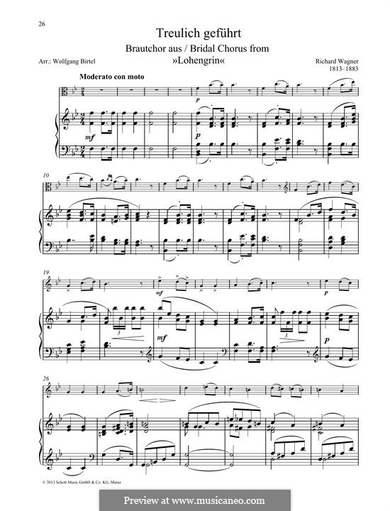 Bridal Chorus (Printable Scores): Для альта и фортепиано by Рихард Вагнер