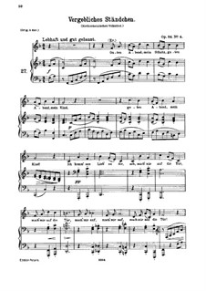 Романсы и песни, Op.84: No.4 Напрасная серенада by Иоганнес Брамс