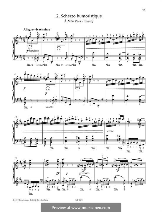 Шесть пьес для фортепиано, TH 133 Op.19: No.2 Scherzo humoristique by Петр Чайковский