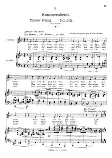 Романсы и песни, Op.84: No.1 Sommerabend (Summer Evening) by Иоганнес Брамс