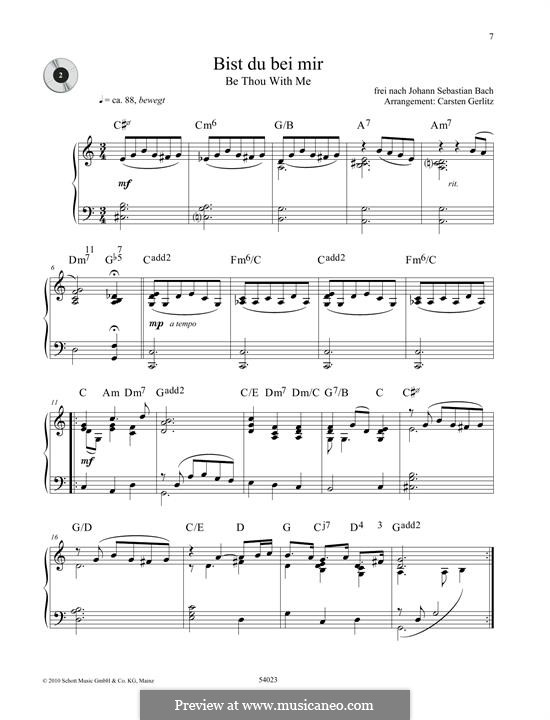 No.25 Bist du bei mir (You Are with Me), Printable scores, BWV 508: Для фортепиано (легкий уровень) by Иоганн Себастьян Бах