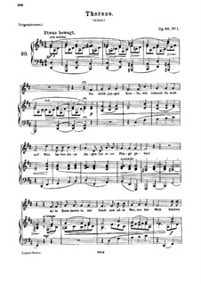 Шесть песен, Op.86: No.1 Тереза by Иоганнес Брамс